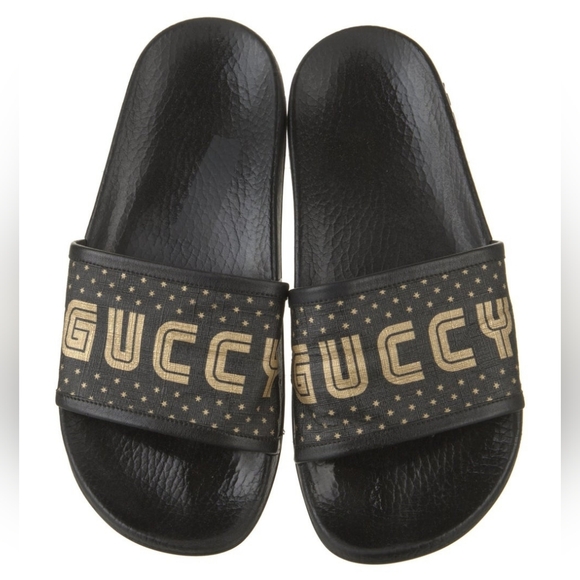 Gucci Shoes - Gucci Double G black rubber sandals 37 EU Rubber